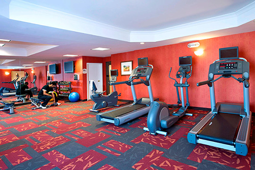 Residence Inn fitness room with treadmills and elliptical bikes