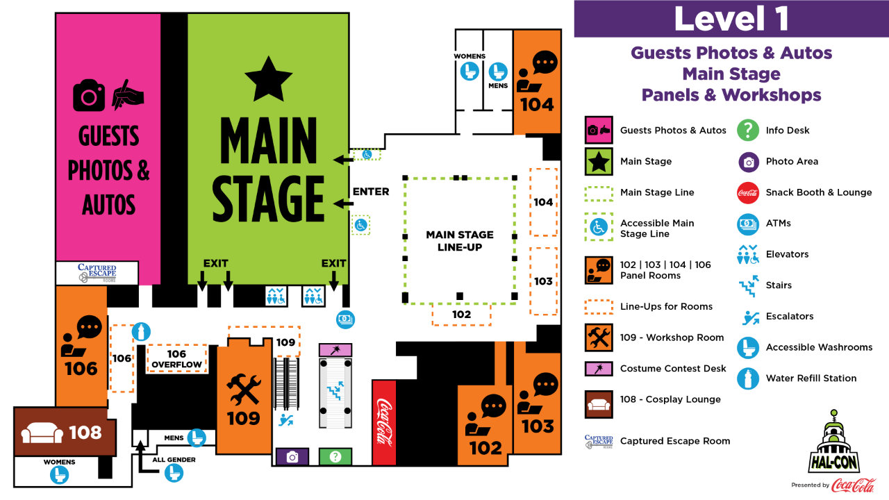 level 1 online map - 2025 Hal-Con 2025 - Level 1 Map