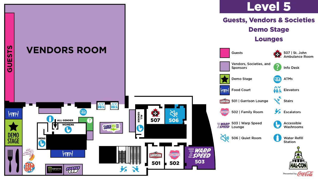 level 5 online map - 2025-1280 Hal-Con 2025 - Level 5 Map
